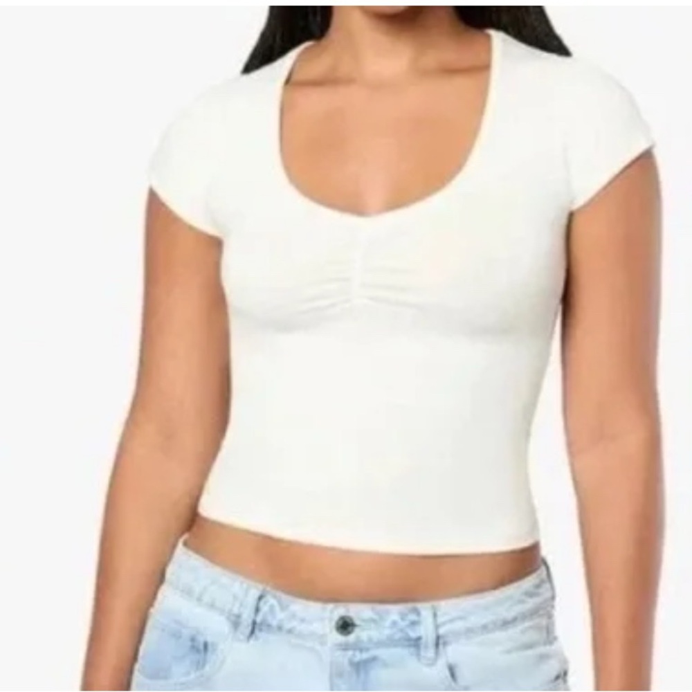 Weworewhat White Ruched Tee